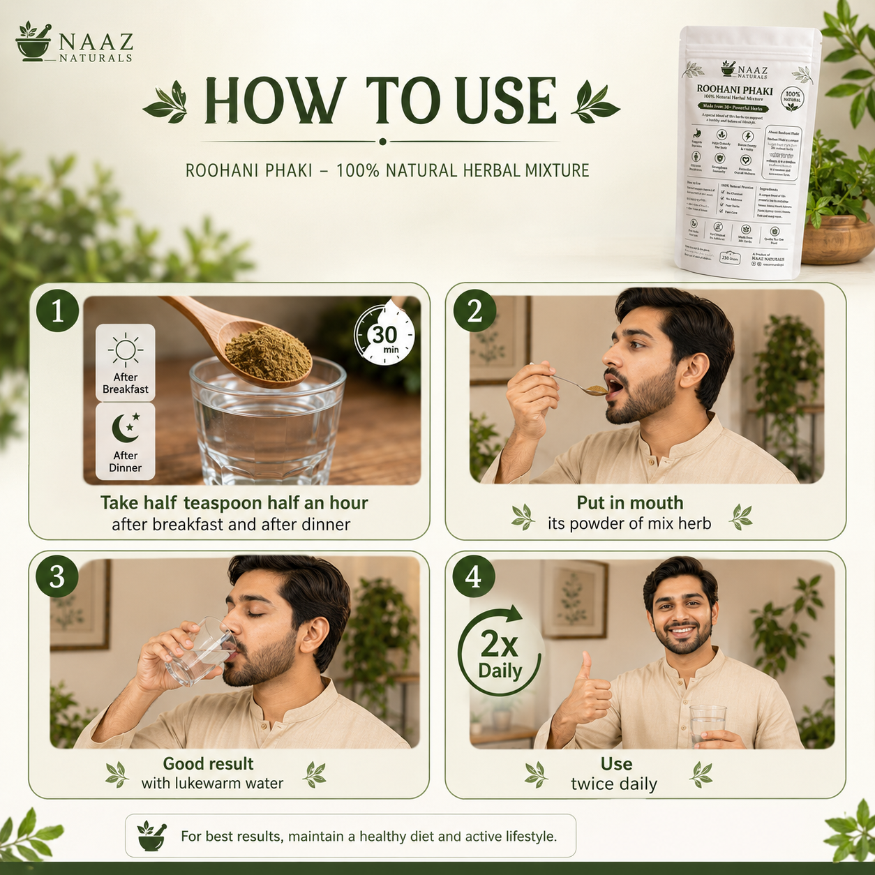 Rohani Phaki Herbal Powder – Wellness Pack (5 Pouch)